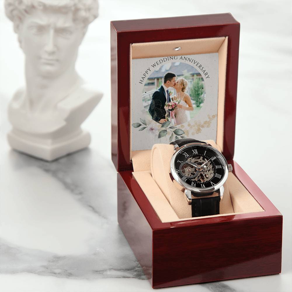 Luxury Men's Openwork Watch Gift for Anniversary.