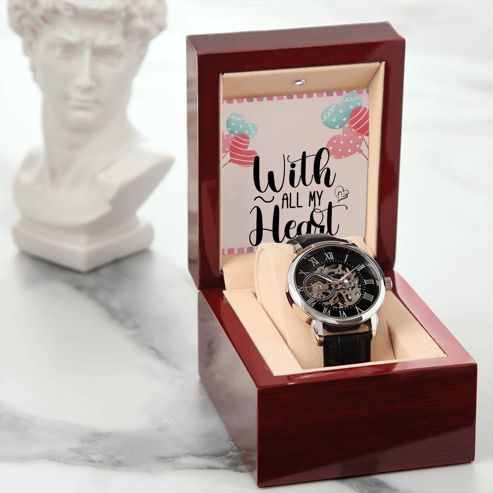 Luxury Men's Openwork Watch Gift for Boyfriend,gift for Husband,Gift for Dad, Gift for Son.