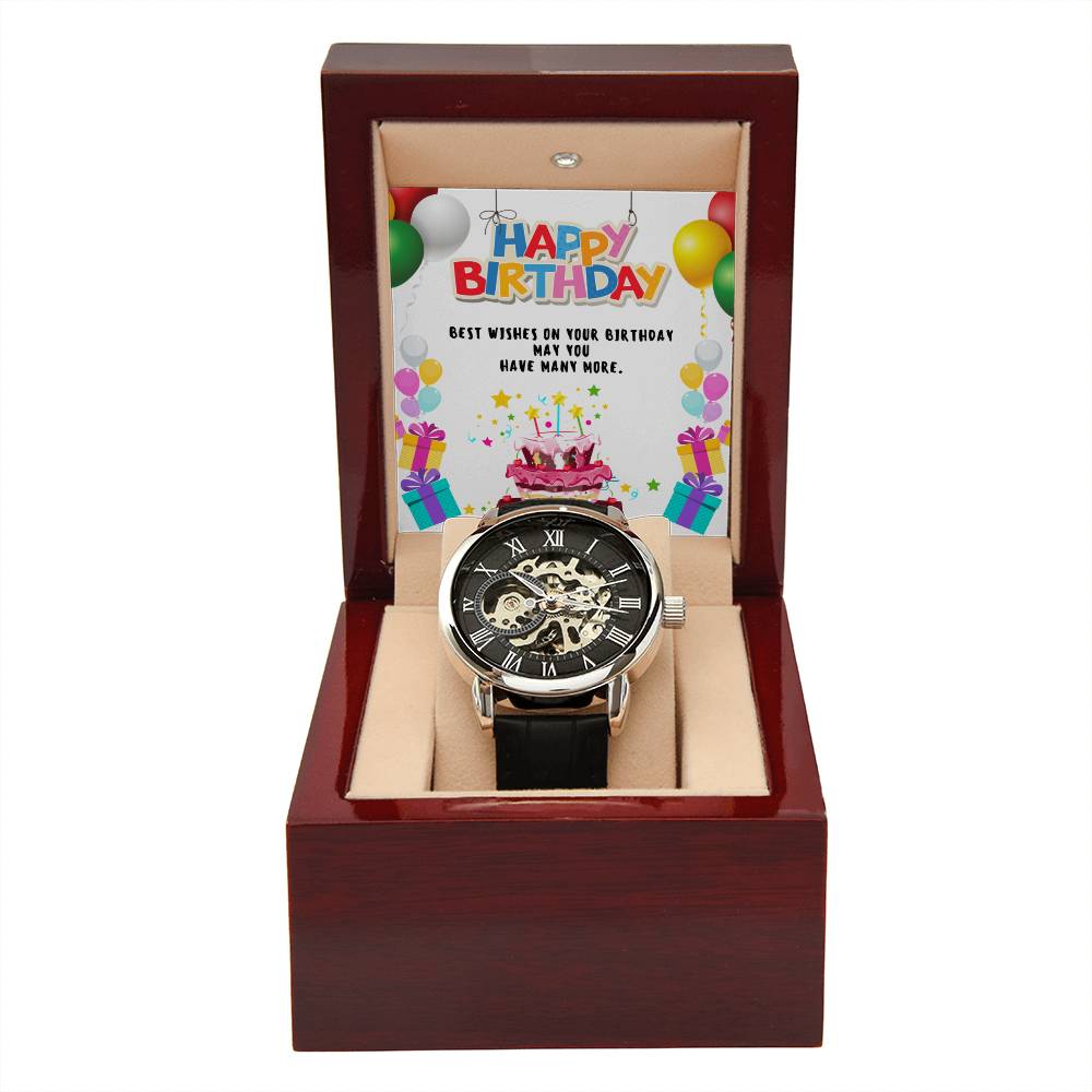 Luxury Men's Openwork Watch Gift for Birthday to son,Gift for Husband,Gift for Boyfriend.