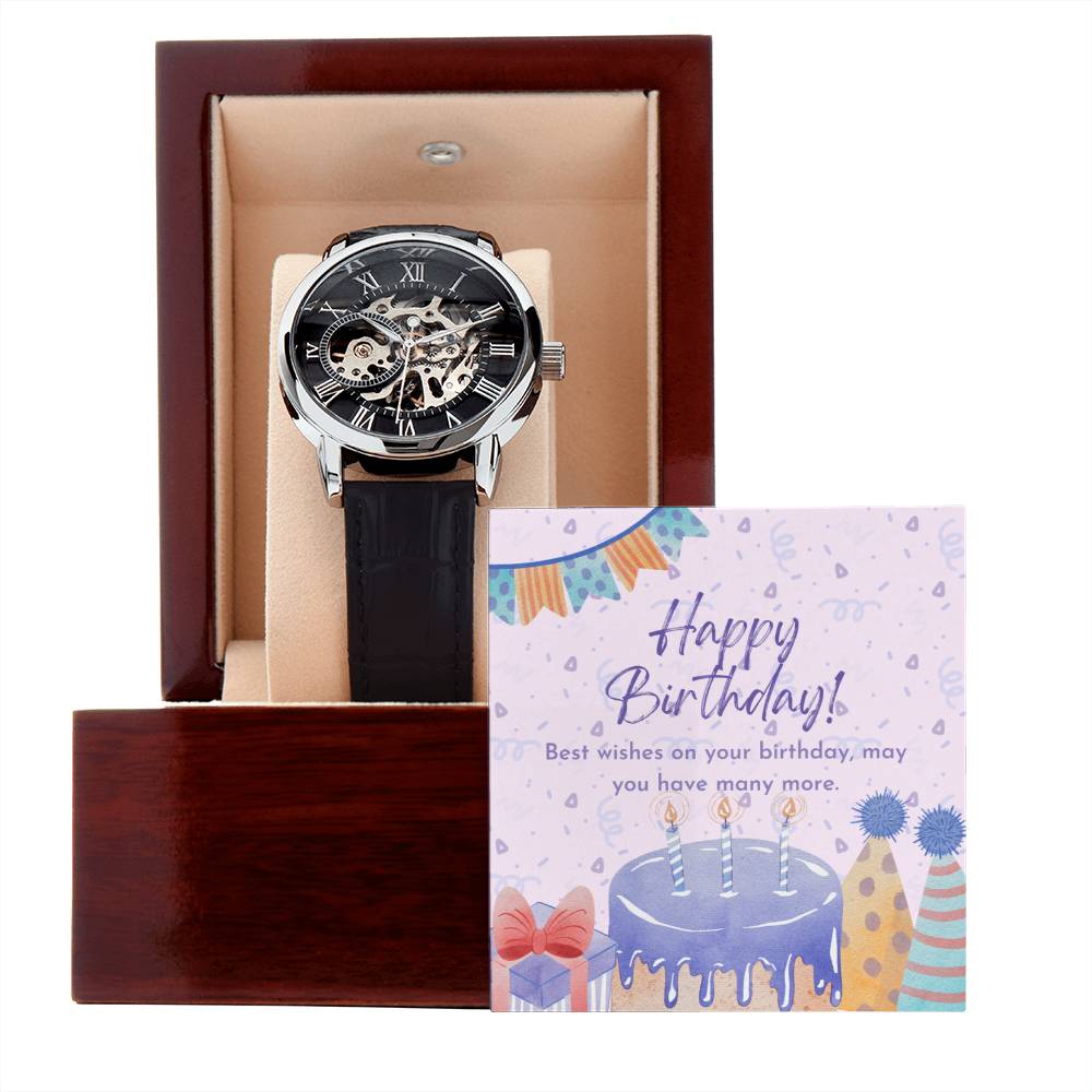 Luxury Men's Openwork Watch Gift for Birthday, Gift for son,Gift for Husband,Gift for Dad.