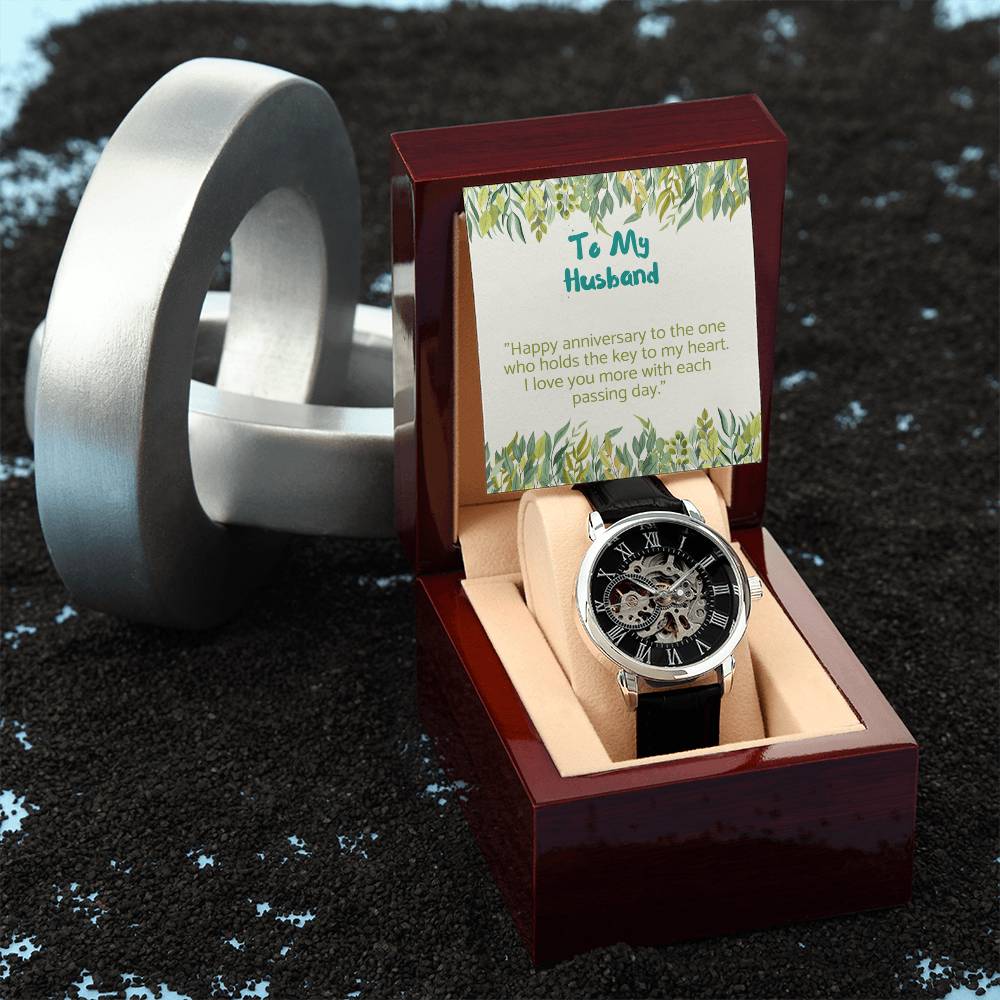 Luxury Men's Openwork Watch Gift for Husband,Gift for Anniversary.