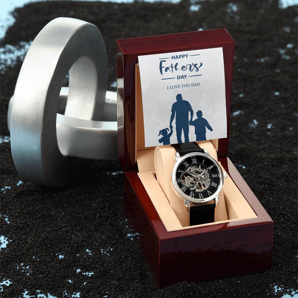 Luxury Men's Openwork Watch Gift for Fathers Day.
