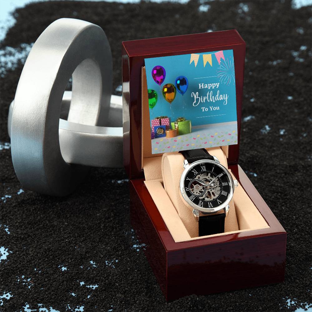 Luxury Men's Openwork Watch Gift for Birthday,Gift for son,Gift for Husband,Gift for Boyfriend,Gift for Dad.