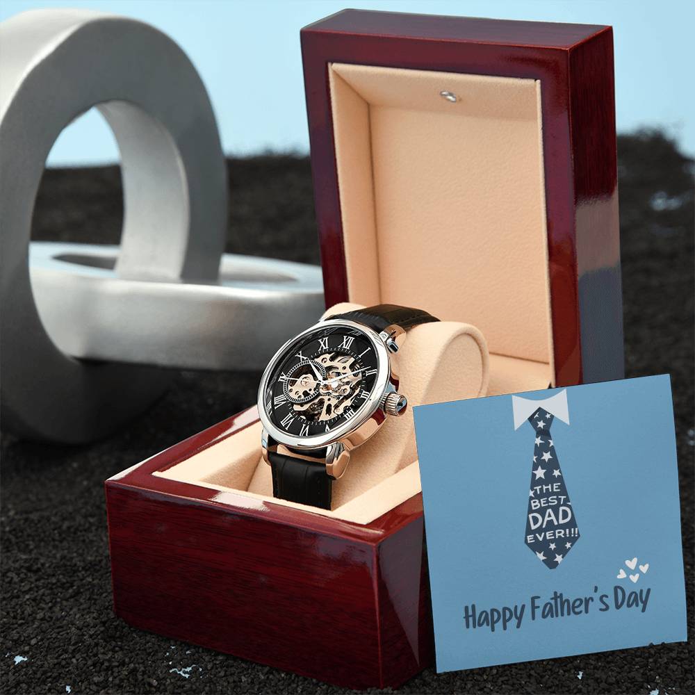 Luxury Men's Openwork Watch Gift for Fathers Day