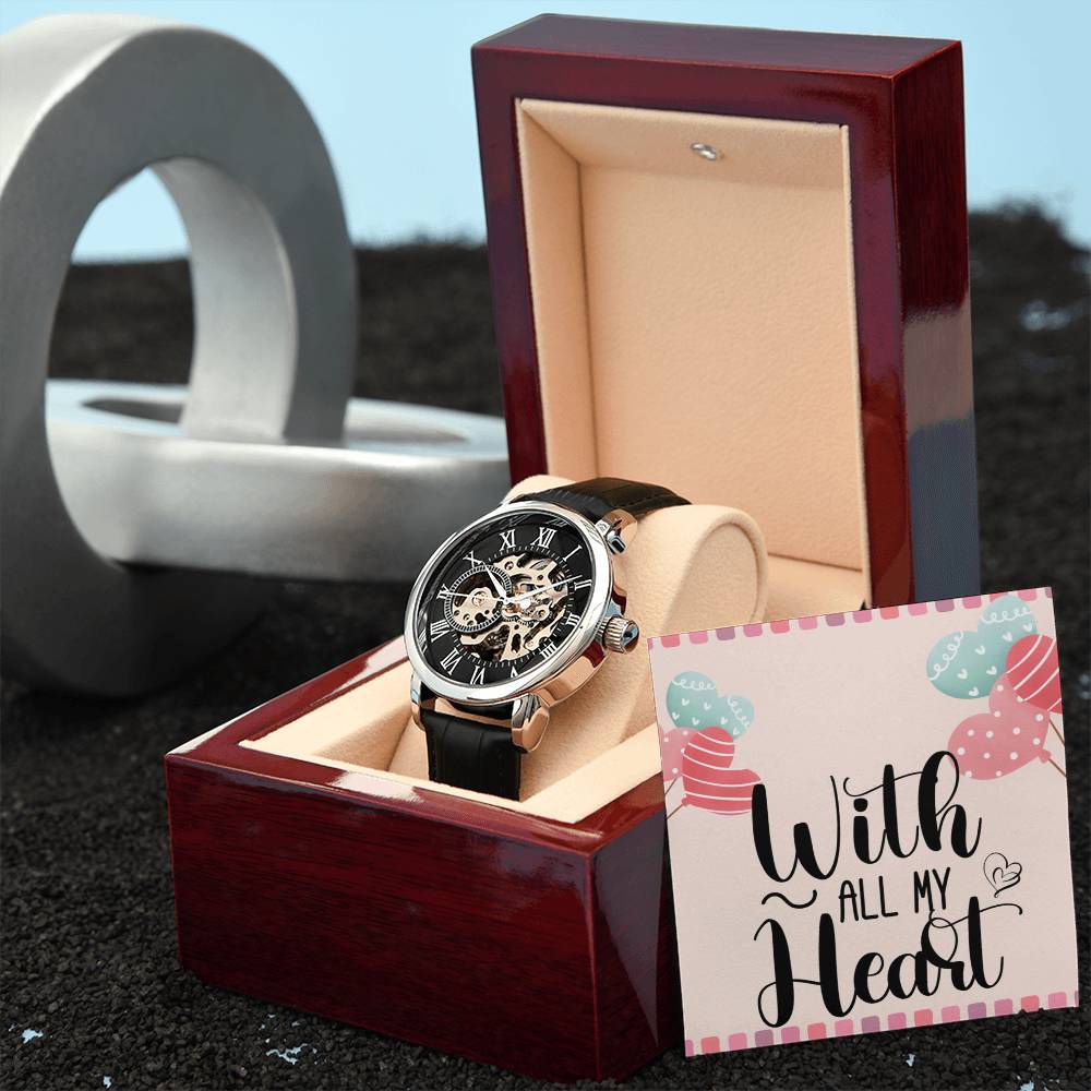 Luxury Men's Openwork Watch Gift for Boyfriend,gift for Husband,Gift for Dad, Gift for Son.