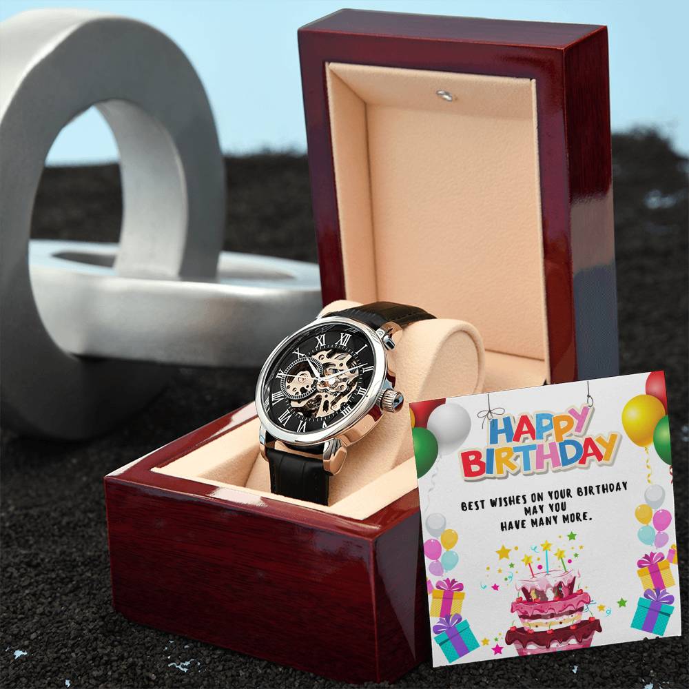 Luxury Men's Openwork Watch Gift for Birthday to son,Gift for Husband,Gift for Boyfriend.