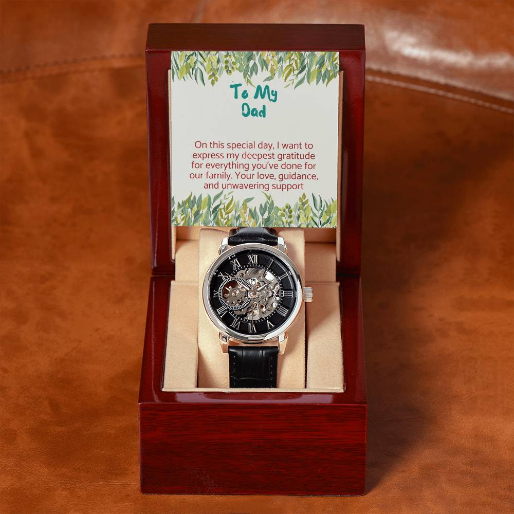 Luxury Men's Openwork Watch Gift for Dad ,Gift for Birthday.