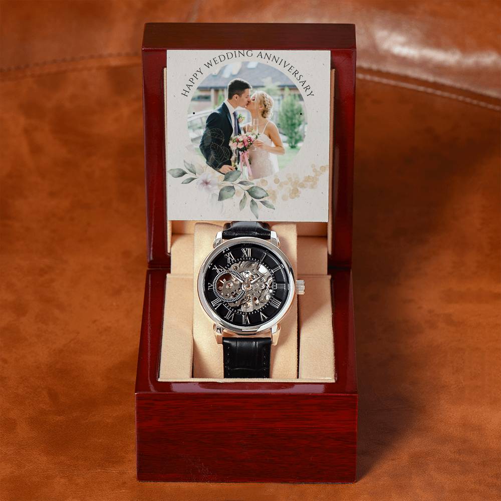 Luxury Men's Openwork Watch Gift for Anniversary.