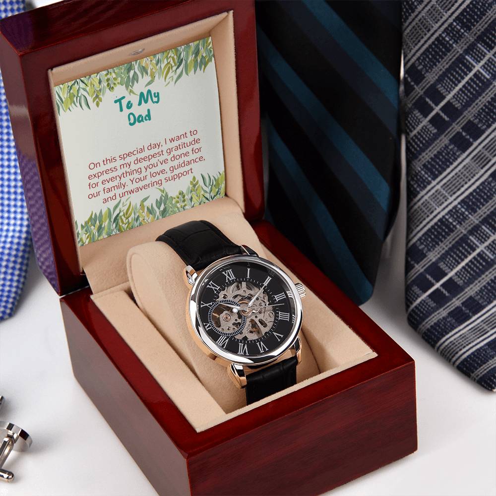 Luxury Men's Openwork Watch Gift for Dad ,Gift for Birthday.