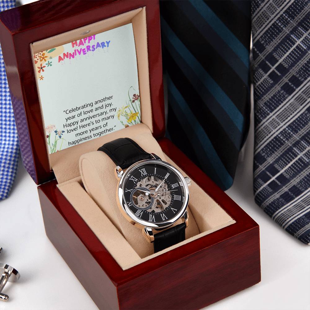 Men's Openwork Watch Gift for Anniversary,Gift for Husband.