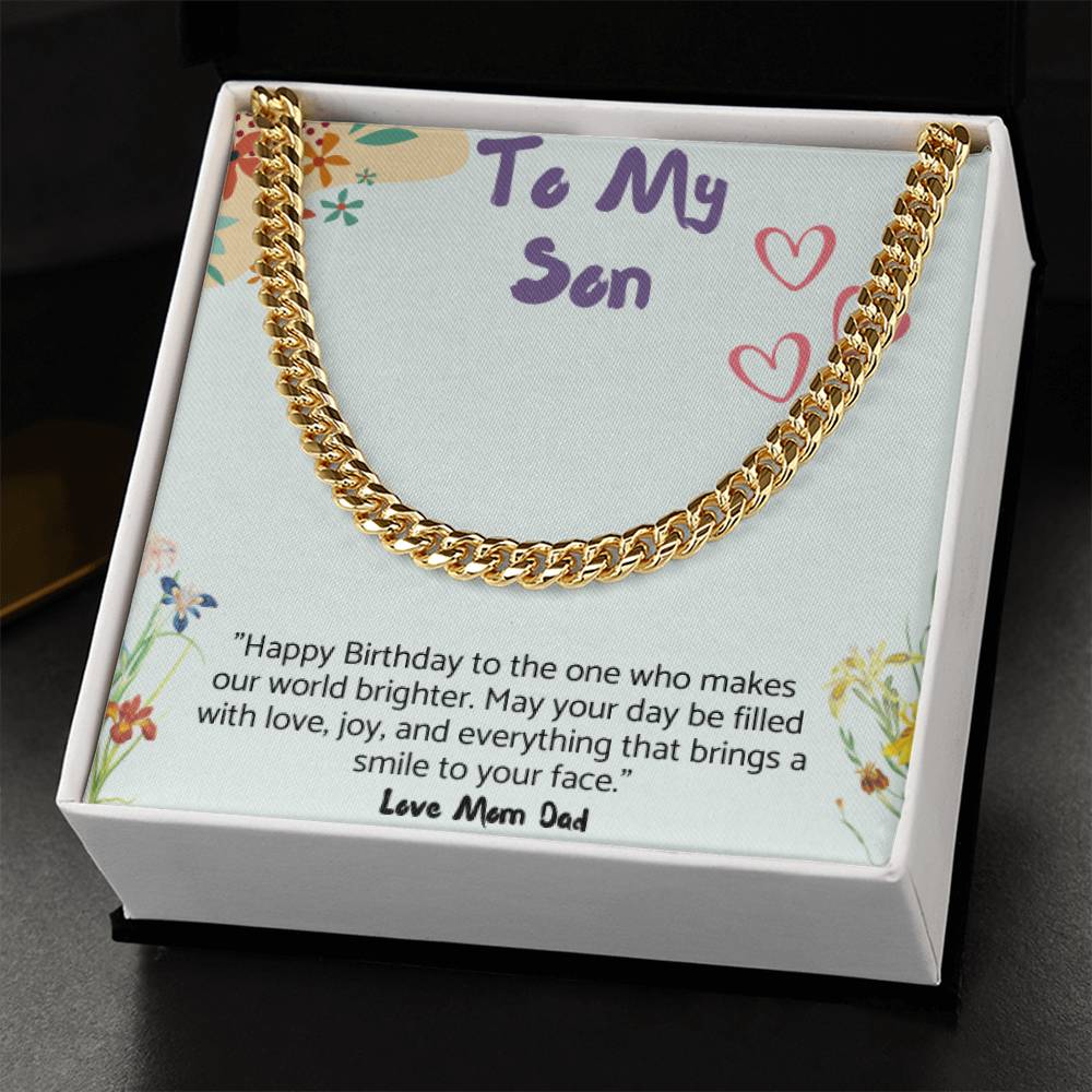Men's Cuban Link Chain Gift for Son,Gift for Birthday.
