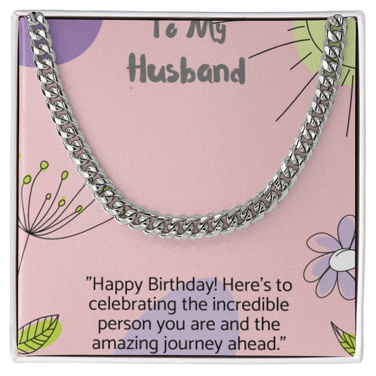 Men's  Cuban Link Chain Gift for Husband,Birthday Gift for Husband.