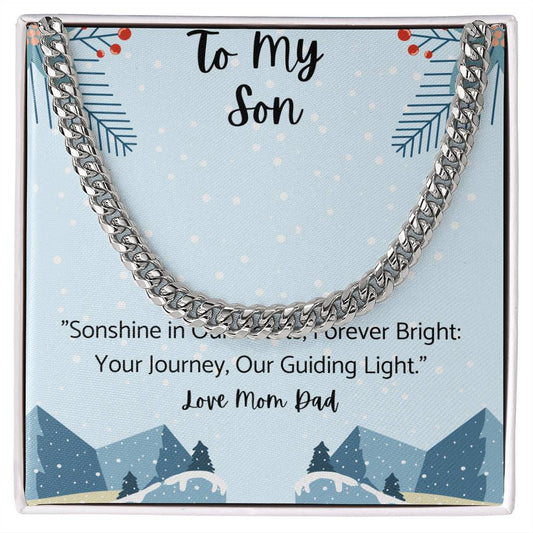Men's Cuban Link Chain Gift for Son.