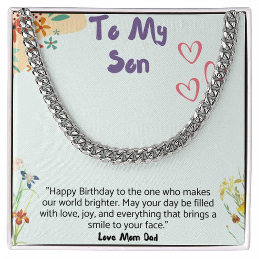 Men's Cuban Link Chain Gift for Son,Gift for Birthday.