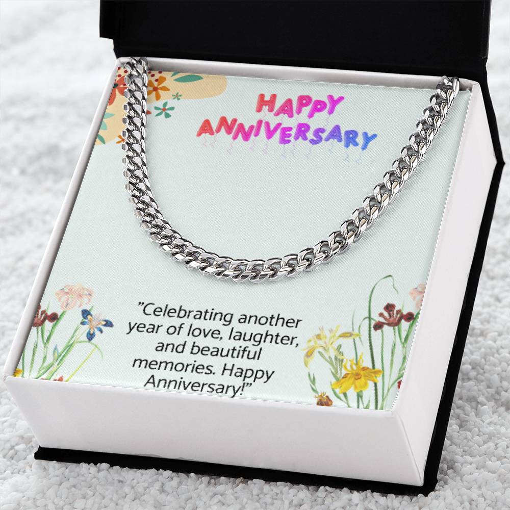 Men's Cuban Link Chain Gift for Anniversary.