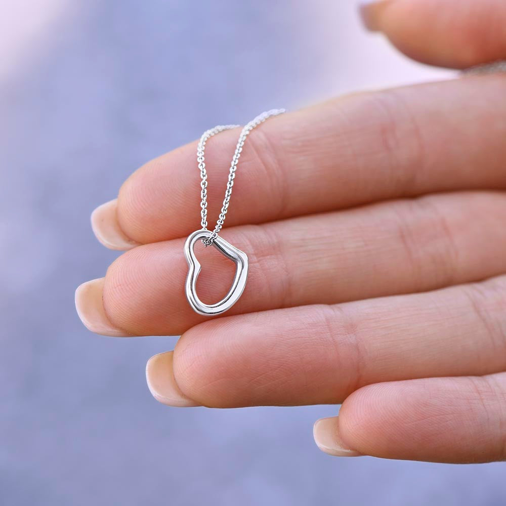 Delicate Heart Necklace  Gift for Her,Gift for Wife,Mother's day Gift,Gift for Daughter.
