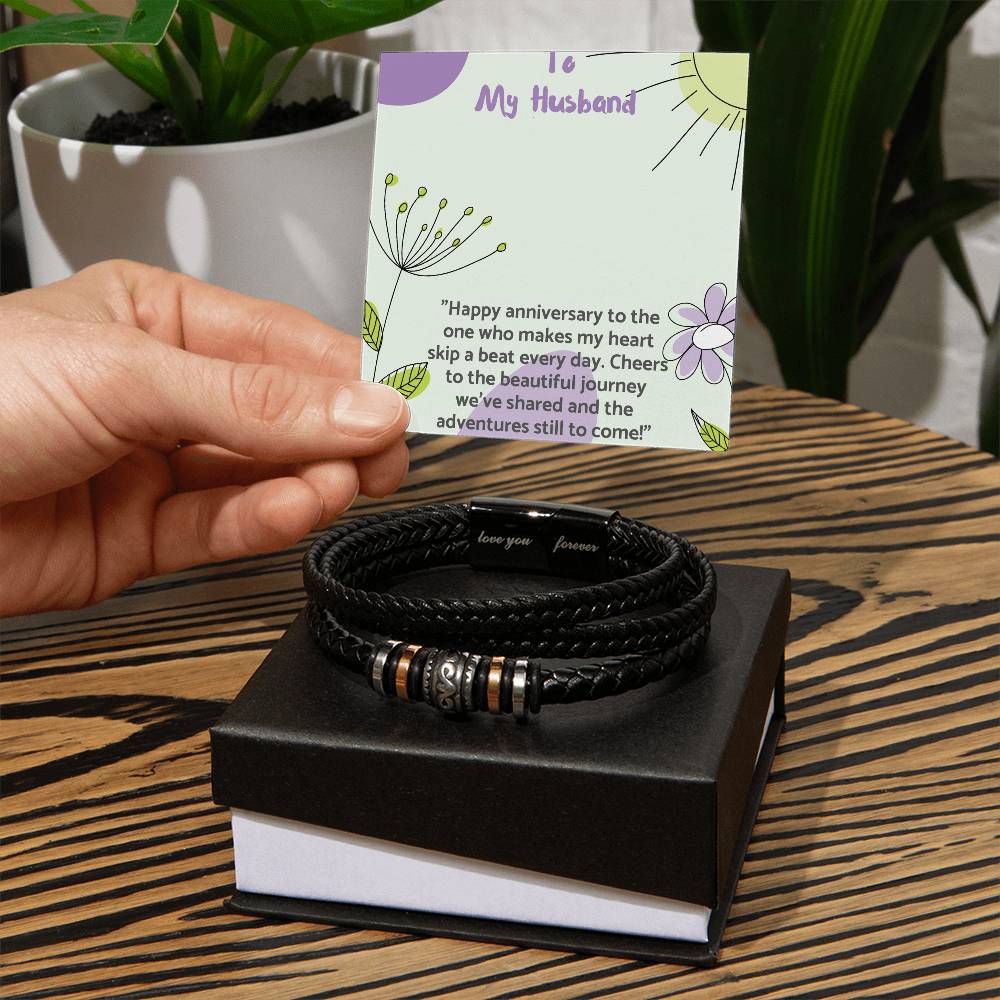 Men's "Love You Forever" Bracelet  gift for Husband ,Giftfor Anniversary.