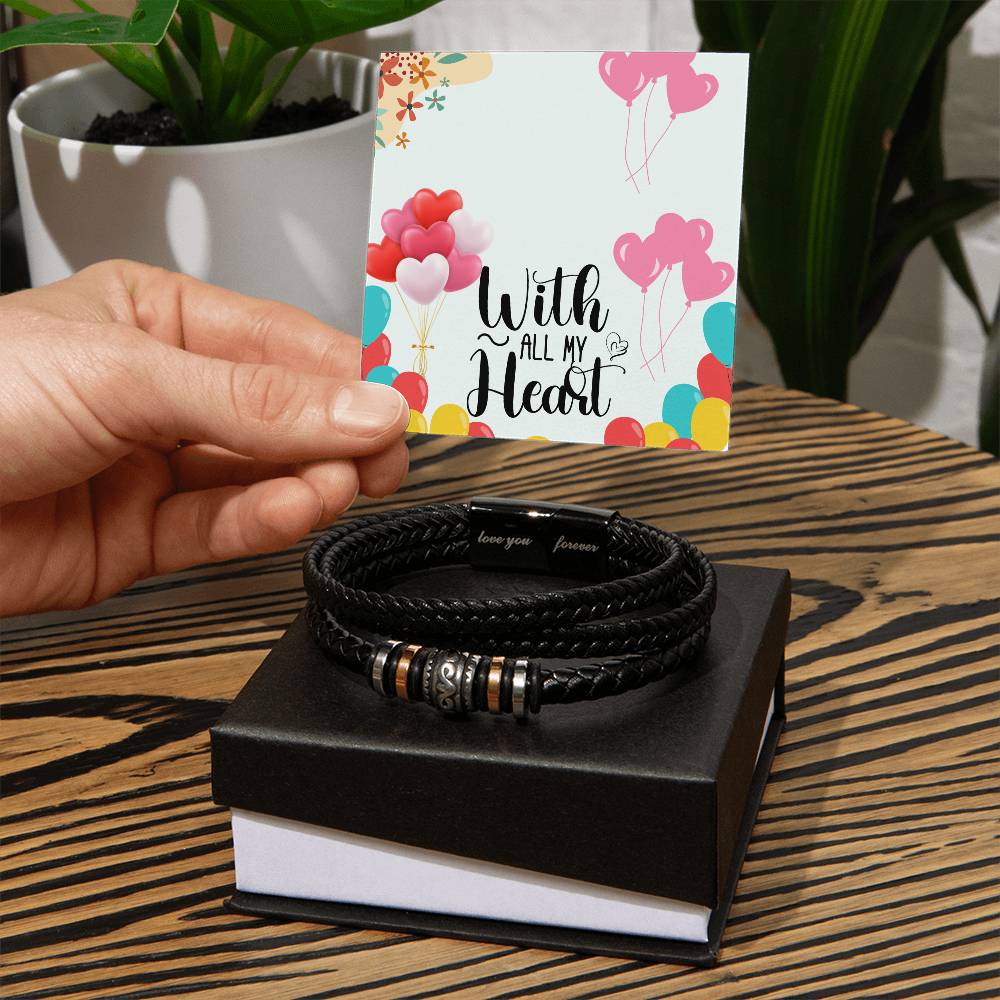 Men's "Love You Forever" Bracelet Gift for Husband,Gift for Boyfriend.