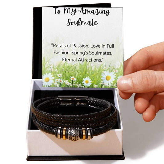 Men's "Love You Forever" Bracelet Gift for Boyfriend,Gift for Son.