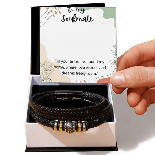 Men's "Love You Forever" Bracelet Gift for Boyfriend,Gift for Husband.