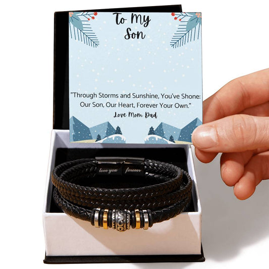 Men's "Love You Forever" Bracelet Gift for Son.