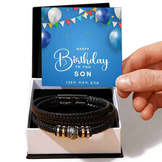 Men's "Love You Forever" Bracelet Gift for Son.