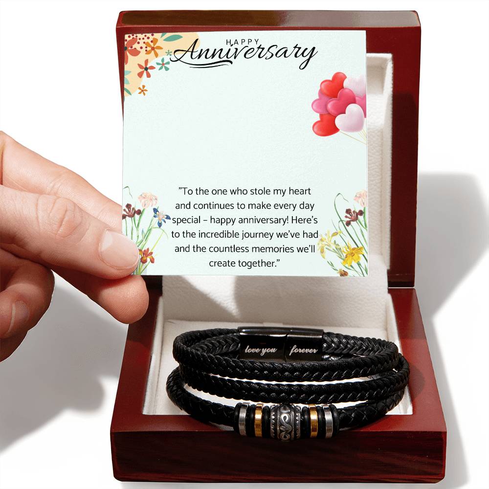 Men's "Love You Forever" Bracelet Gift for Anniversary,Gift for Husband.