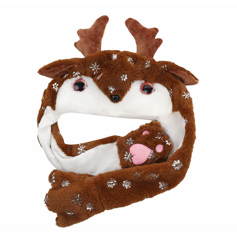 Novel Movable Christmas Hat - Cute Santa Claus, Snowman, and Reindeer Design