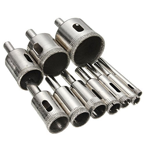 Diamond Drill Bits for Glass Ceramic Marble Tile Porcelain Hollow Core Circle Cutting Hole Maker Saw Set of 10 Bits 6-32mm