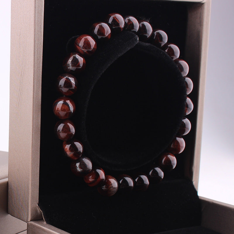 Vintage 8mm Red Tiger Eye Bracelet – Anti-Fatigue Energy Stone for Balance & Strength