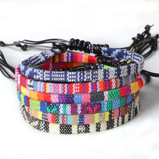 Hand Woven Rainbow Color Anklet Bohemian Style.Gift for Girlfriend.