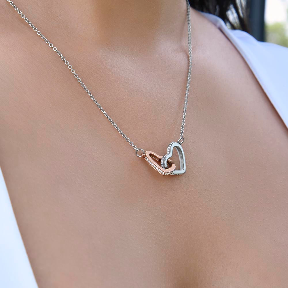 Interlocking Hearts necklace for Mothers day,Gift for Mom.