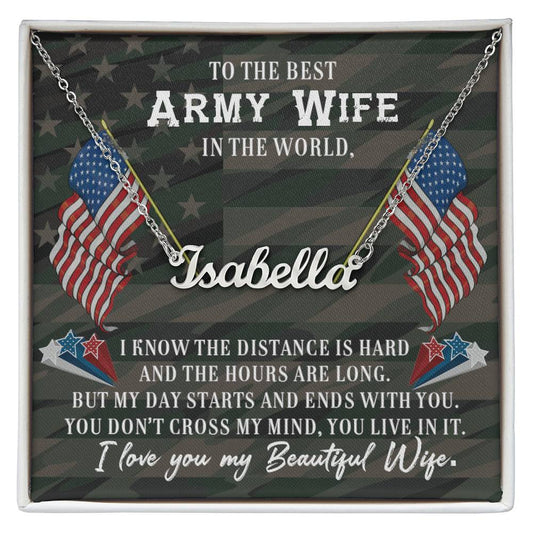 Personalized Name Necklace for Army Wife.