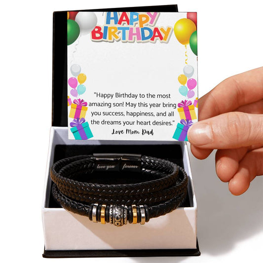 Men's "Love You Forever" Bracelet Gift for Son.