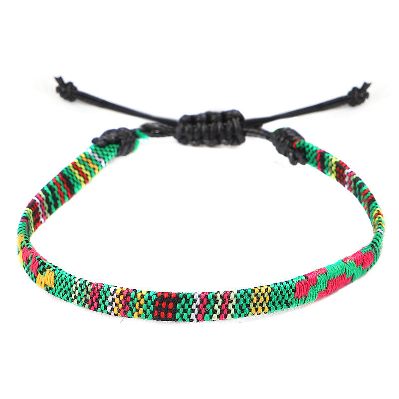 Hand Woven Rainbow Color Anklet Bohemian Style.Gift for Girlfriend.