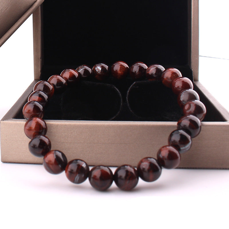 Vintage 8mm Red Tiger Eye Bracelet – Anti-Fatigue Energy Stone for Balance & Strength